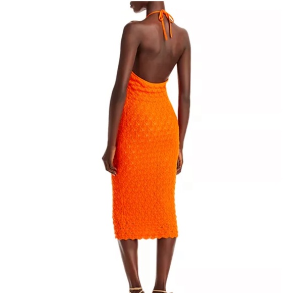Alice + Olivia Orange Halter Knit Dress - Picture 2 of 6